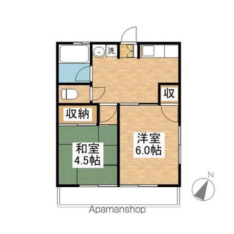 シティハイムフローラ(2K/2階)の間取り写真