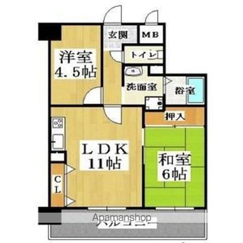グレース大阪港(2LDK/2階)の間取り写真