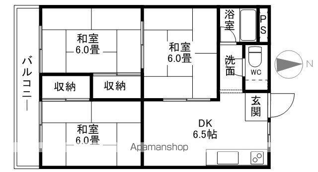 ゆうきマンション(3DK/3階)の間取り写真