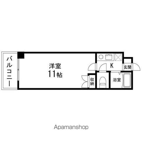 SAKO泉中央(1K/3階)の間取り写真
