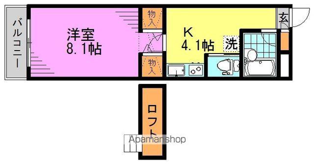 ガーデンヴィラ2(1K/3階)の間取り写真