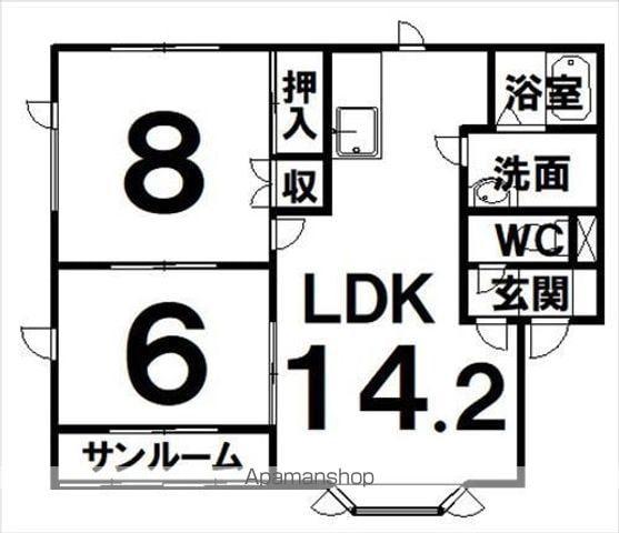 Mハイツ(2LDK/1階)の間取り写真