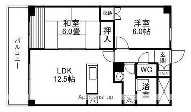 アークヒルズ小松島(2LDK/5階)の間取り写真