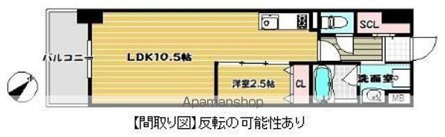 LIFEFIELD銀天町(1LDK/6階)の間取り写真