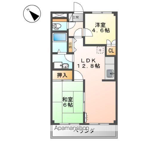 カナール(2LDK/1階)の間取り写真