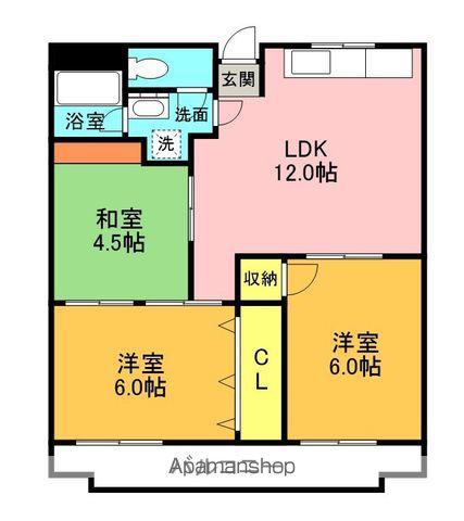 第2 サニーハイツ(3LDK/4階)の間取り写真
