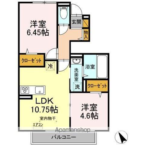セントーリア(2LDK/1階)の間取り写真