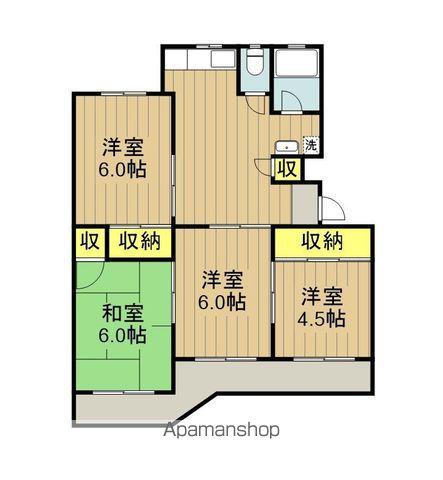 石堂ハイツ7号棟(4DK/2階)の間取り写真