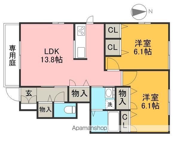 シャーメゾン初月A棟(2LDK/1階)の間取り写真