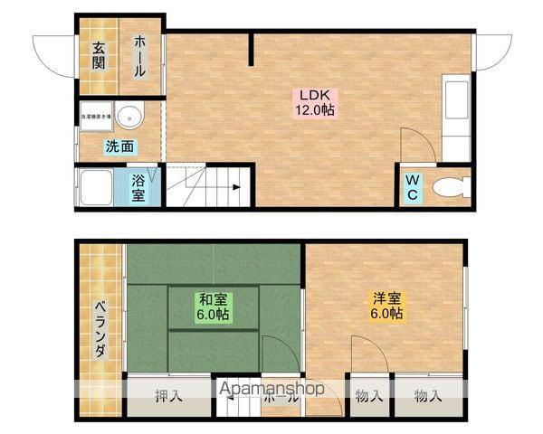 吉井町テラスハウス(2LDK)の間取り写真