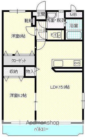 FIELD(2LDK/2階)の間取り写真