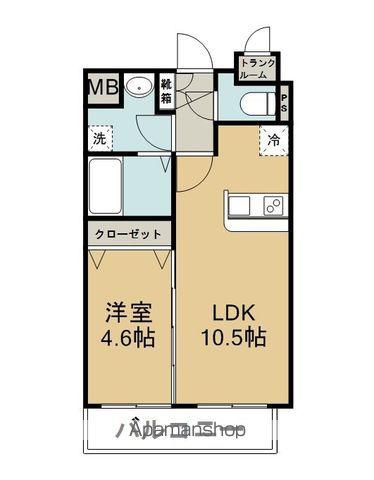 フェリーチェ薬師堂(1LDK/6階)の間取り写真