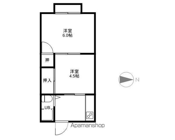 第二丸勝コーポ(2K/1階)の間取り写真