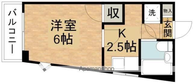 クレストカスガ(1K/3階)の間取り写真