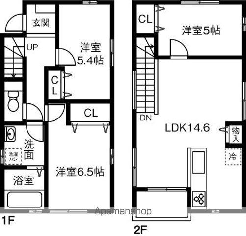 名鉄瀬戸線 尾張旭駅 徒歩12分 2階建 新築(3LDK)の間取り写真
