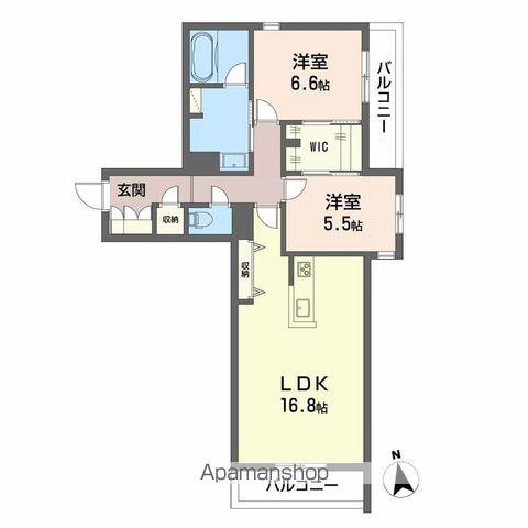 ベレオ安宅(2LDK/3階)の間取り写真