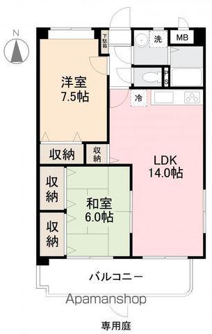 ローザ・クオーレⅠ(2LDK/1階)の間取り写真