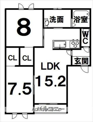 DERMOZO(2LDK/1階)の間取り写真