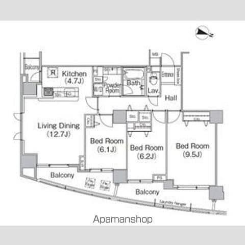 ミレニアムガーデンコート(3LDK/2階)の間取り写真