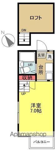 アクアコート2(1K/2階)の間取り写真