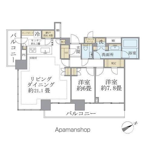 Brillia Tower浜離宮 21階階 間取り