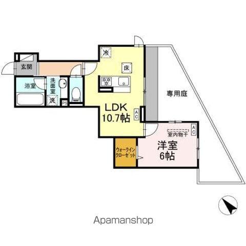 GRAND D-ROOM大秋(1LDK/1階)の間取り写真