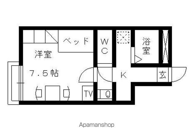 レオパレスクレール(1K/1階)の間取り写真