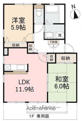 フォブールマルサンA・B・C(2LDK/1階)の間取り写真