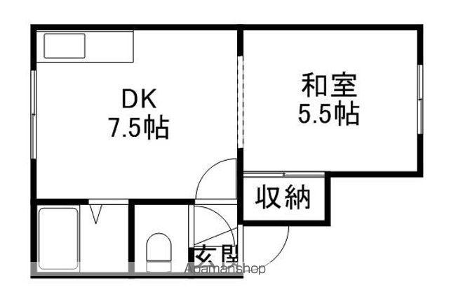 コーポフラワー(1DK/2階)の間取り写真