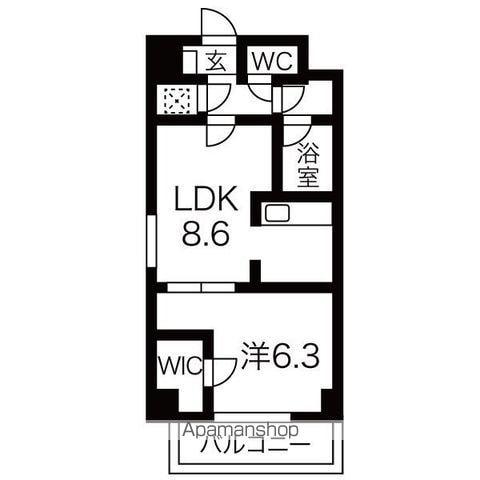 ガーデンロッジⅢ(1LDK/1階)の間取り写真