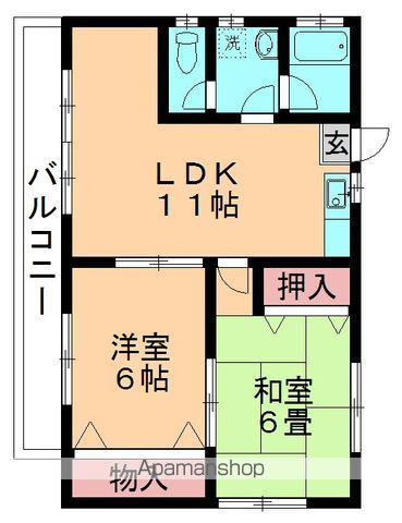 藤ハイツ(2LDK/2階)の間取り写真