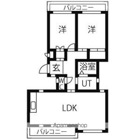 サンパークタウンよもぎ(2LDK/2階)の間取り写真