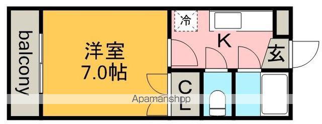ワキタハイツ(1K/2階)の間取り写真
