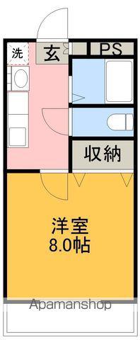 モーメント馬地(1K/1階)の間取り写真