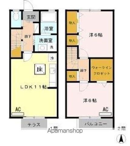 コート樹の風　Ⅰ(2LDK)の間取り写真