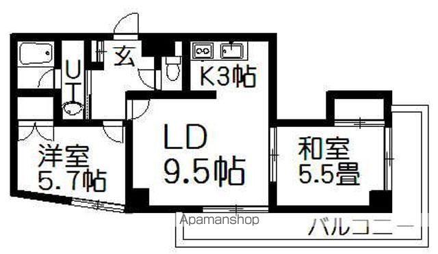 ル・ソレイユ手稲(2LDK/3階)の間取り写真