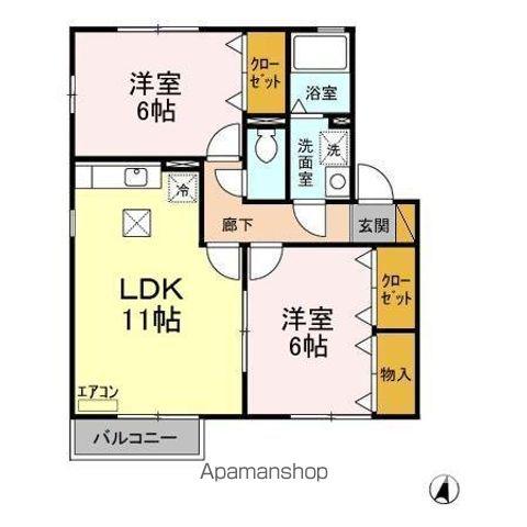ドレミメゾンAB(2LDK/1階)の間取り写真