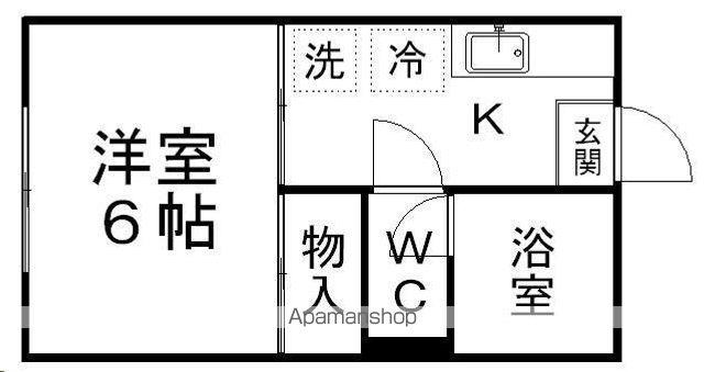 コーポ青葉(1K/1階)の間取り写真