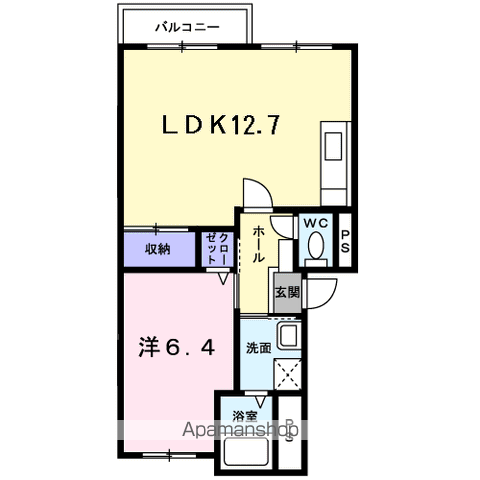 アヴェニール永和(1LDK/2階)の間取り写真