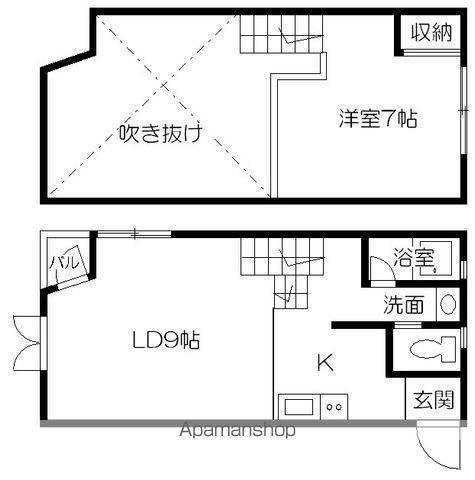 エルビス長嶺(1LDK/1階)の間取り写真