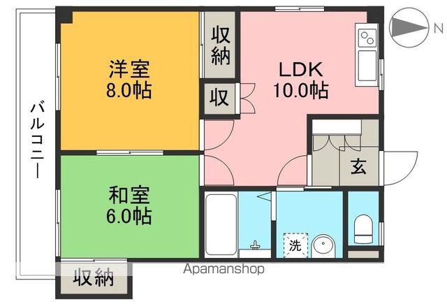 セントパークハウス千頭(2LDK/2階)の間取り写真