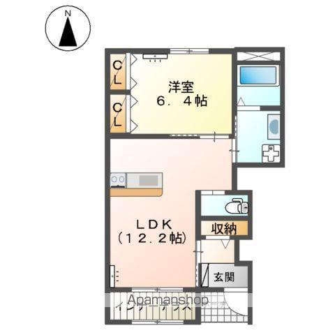 LA CASA DOLCE 舟橋(1LDK/1階)の間取り写真
