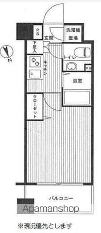 エクセリア桜上水(1K/4階)の間取り写真