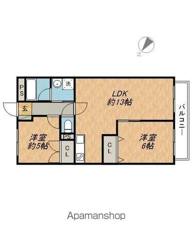 プルミエル(2LDK/2階)の間取り写真