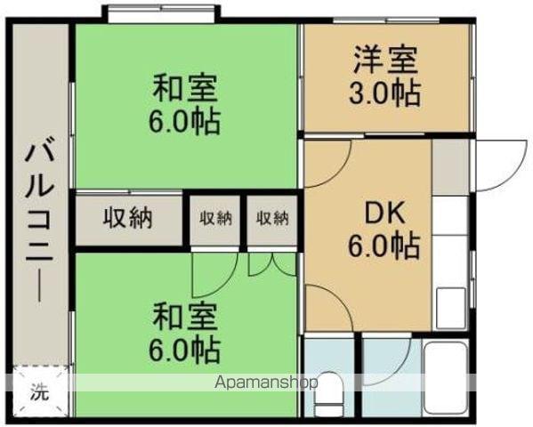 中小路ビル(3DK/4階)の間取り写真