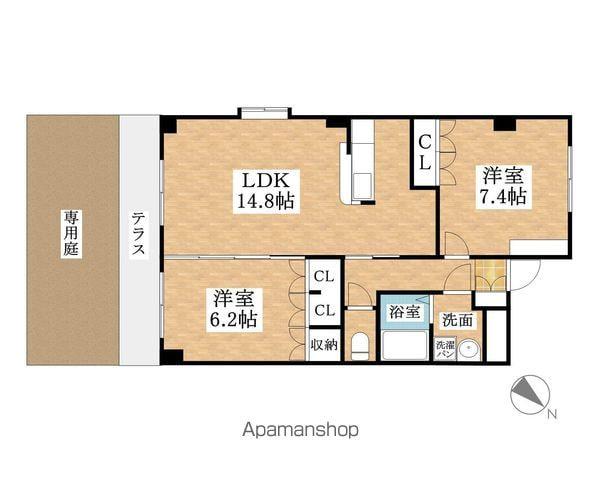 ラ・ウィンクル(2LDK/1階)の間取り写真