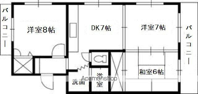 グリーンハイツ舟入(3DK/3階)の間取り写真