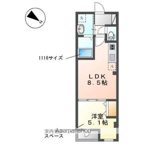 サウダージ(1LDK/1階)の間取り写真