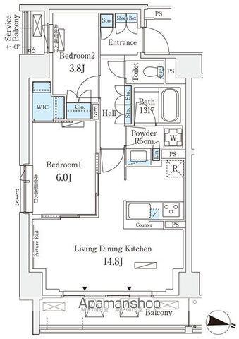 ロイヤルパークス赤羽サウス(2LDK/5階)の間取り写真
