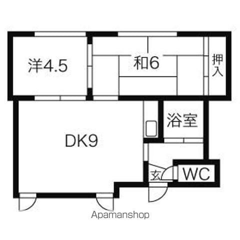 サンタムール(2DK/3階)の間取り写真